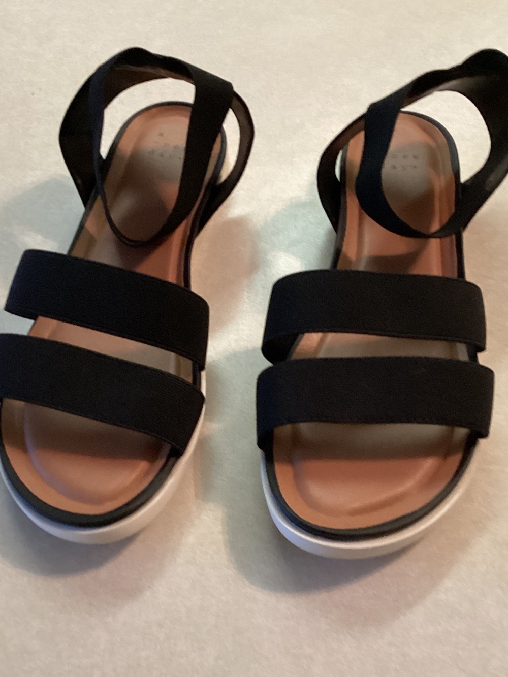 a new day Black Double-Strap Sandals size 9